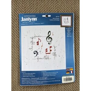 Janlynn Gift of Music God Notes Cross Stitch Picture Kit 87-53 New Seal 14"x14"